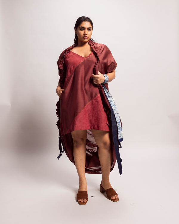 MAROON DRAWSTRING CAPE