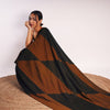 DENIM MAZE SAREE OLIVE GREEN