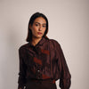 BROWN OMBRE LADDER  SHIRT