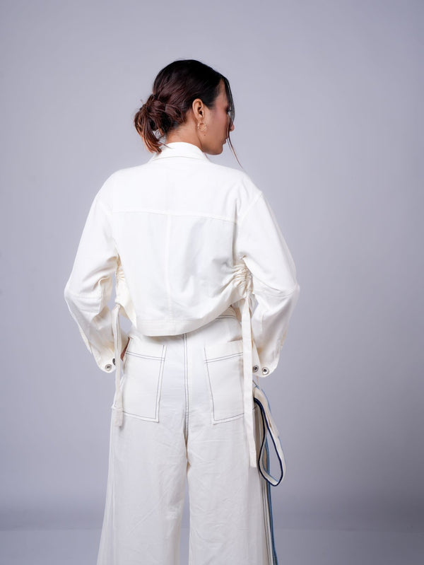 BOX PLEAT PANT WHITE