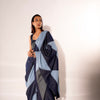 DENIM MAZE SAREE BLUE