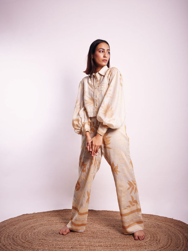 ICE TAN FOLIAGE ECO CROP SHIRTS