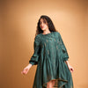 GREEN BRANCH DRESS WITH OLIVE SCARF
