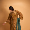 OLIVE RAVEL KURTA WITH GREEN SCARF