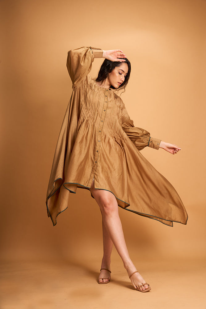 OLIVE BRANCH DRESS WITH GREEN SCARF