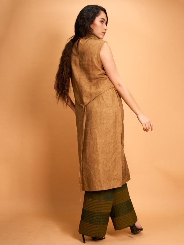 OLIVE DRAPE DRESS