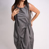 GREY DRAWSTRING DRESS