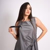 GREY DRAWSTRING DRESS