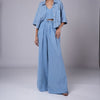 LIGHT BLUE BOX PLEAT PANT