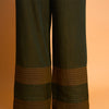 GREEN DENIM PLEAT PANT