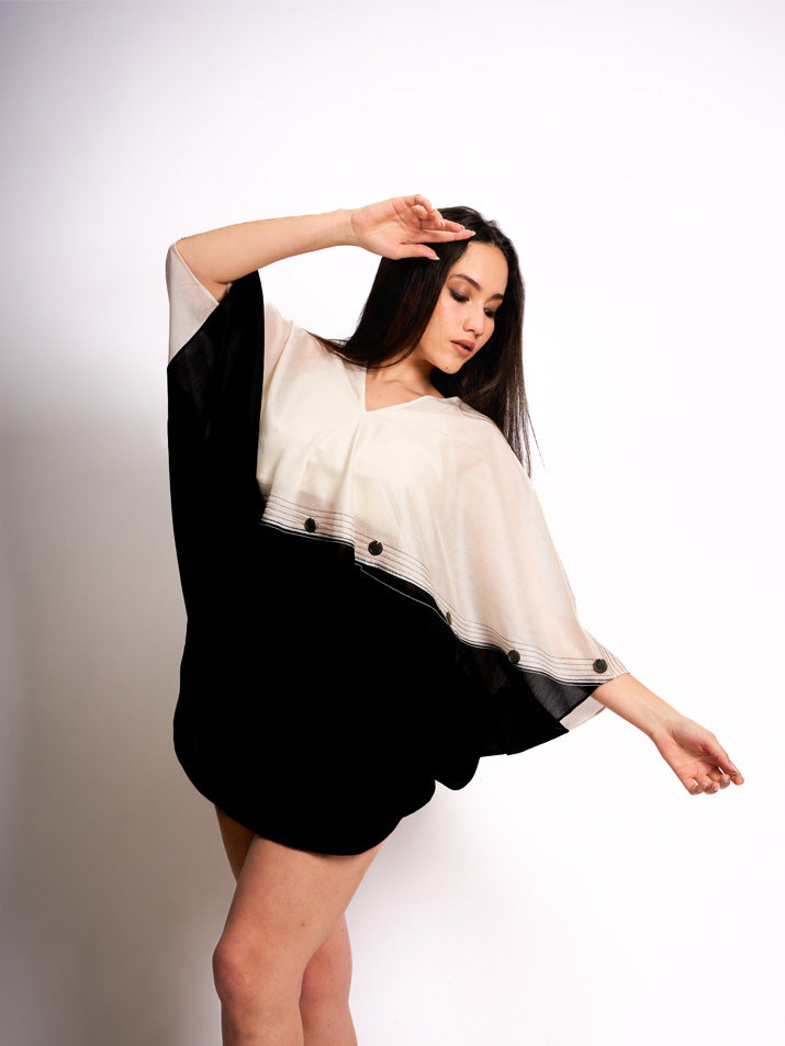 BLACK-WHITE BUBBLEDRESS