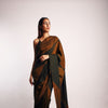 DENIM MAZE SAREE OLIVE GREEN