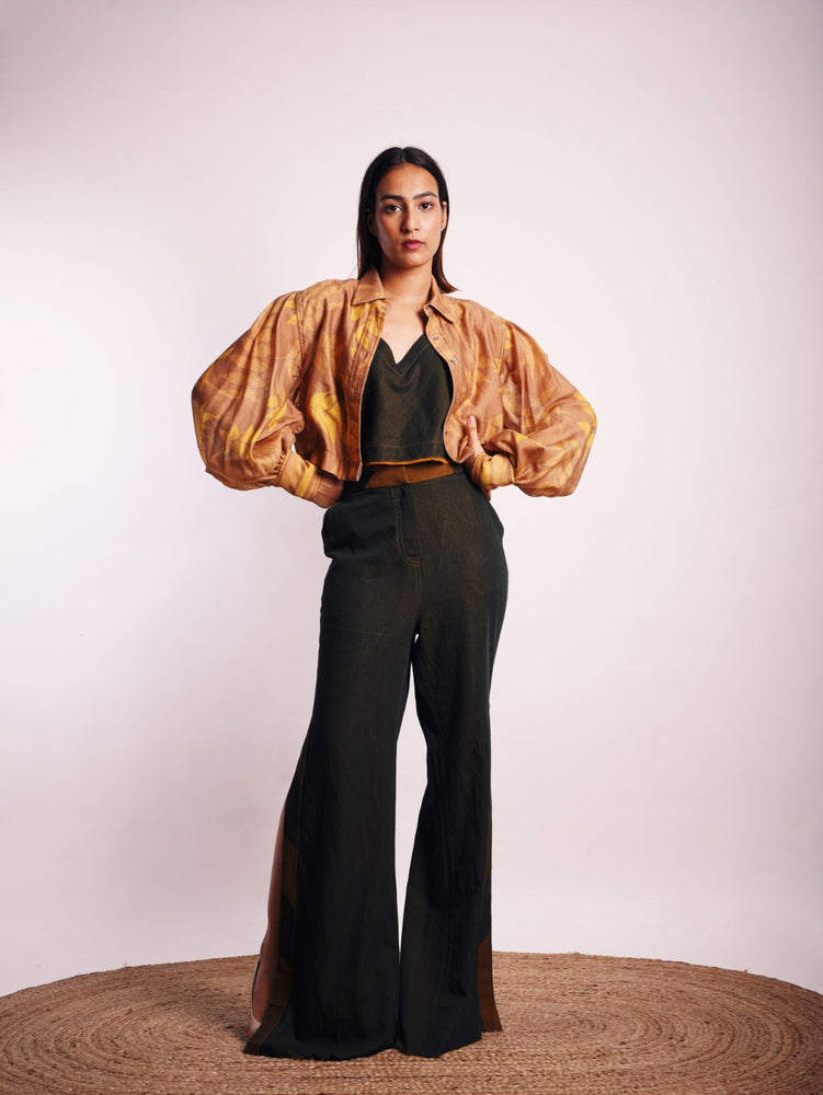 BROWN FOLIAGE ECO CROP SHIRTS