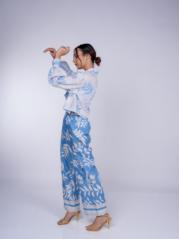 FOLIAGE SHIRT AND PANTS (BLUE,WHITE)