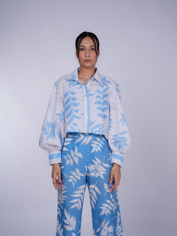 FOLIAGE SHIRT AND PANTS (BLUE,WHITE)