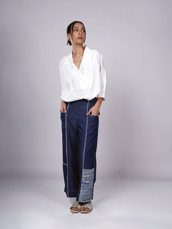 DARK BLUE ANKLE CROP PANT