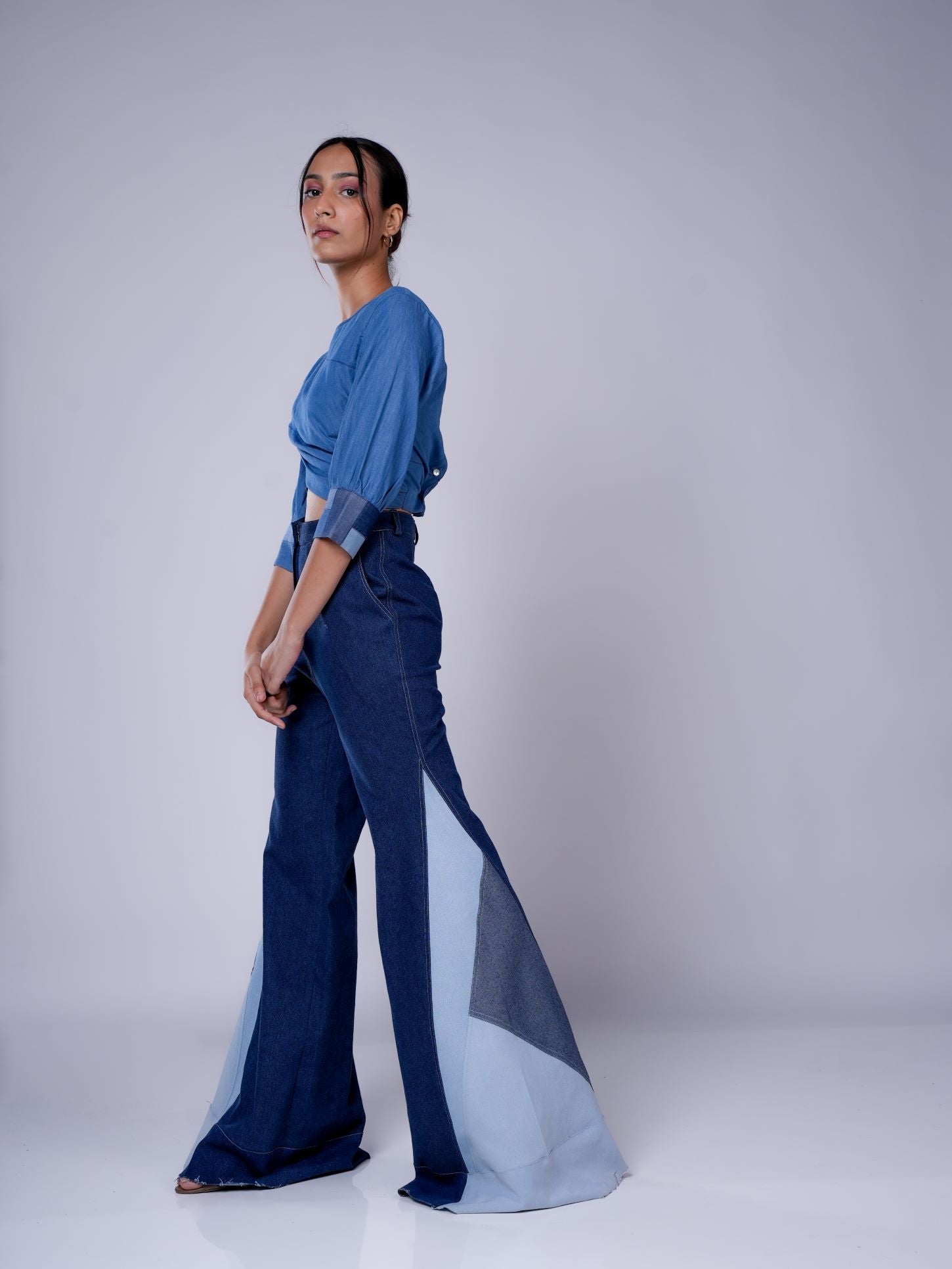 MID BLUE DRAPE TOP