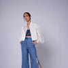 MID BLUE OMBRE SLIT PANT