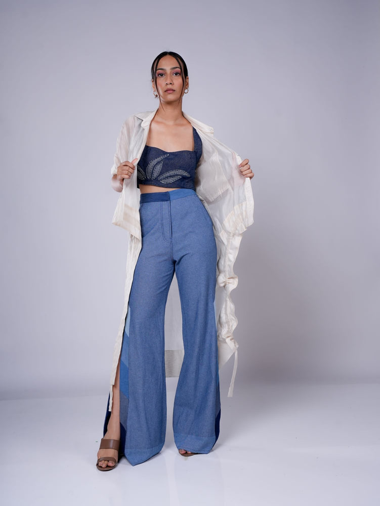 IVORY ASYMMETRICAL DRAWSTRING INVERTED U