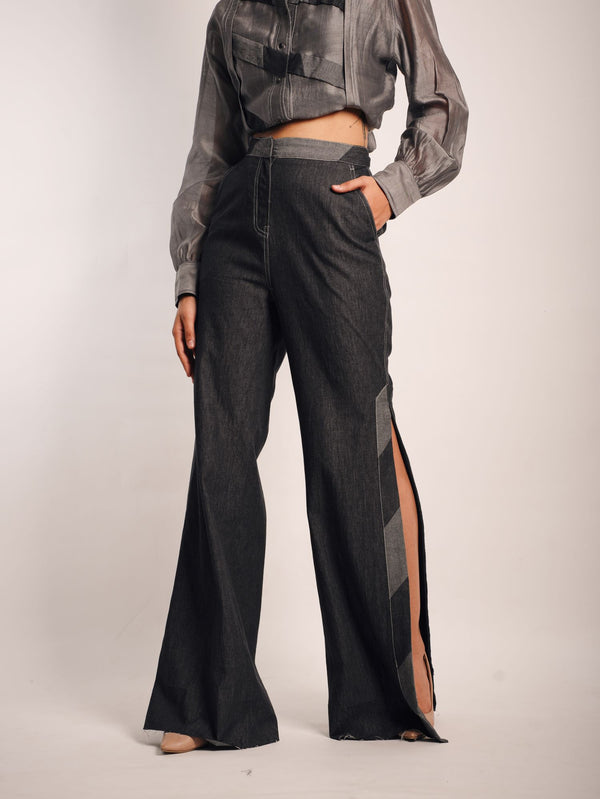 GREY OMBRÉ SLIT PANT