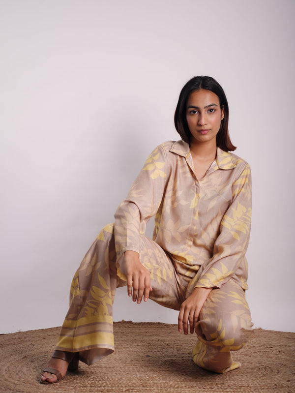 FOLIAGE SHIRT PANT SET IN ECO PRINT