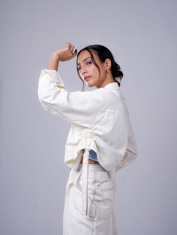 BOX PLEAT PANT WHITE