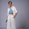 BOX PLEAT PANT WHITE