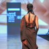 DENIM DISTRESSED SAREE AND MAZE TOP BROWN