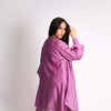 WINE BRANCH DRESS WITH LILAC SCARF