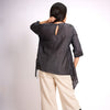 WHITE DENIM PLEAT PANT