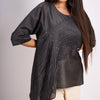 GREY PLEAT TOP