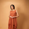 Terracotta Embroidered Asymmetrical Dress