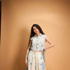 Sky Mist Chanderi &amp; Tie-Dye Denim Co-ord Set