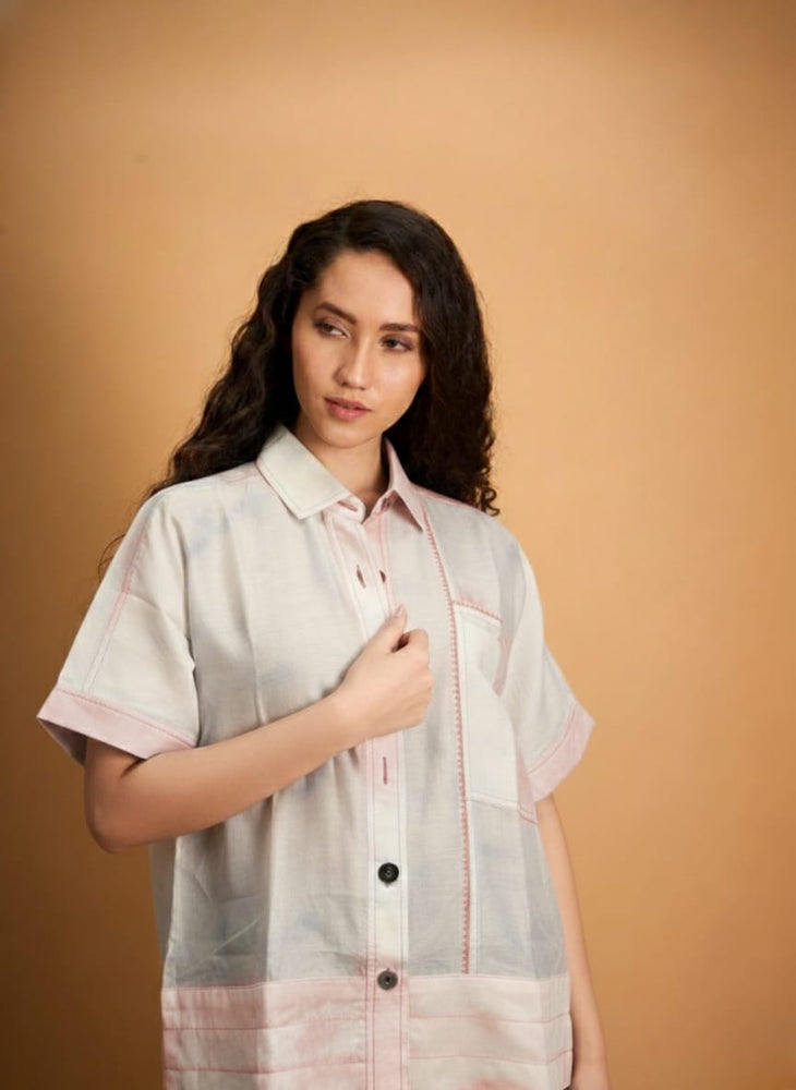 Blush Tie-Dye Chanderi Shirt