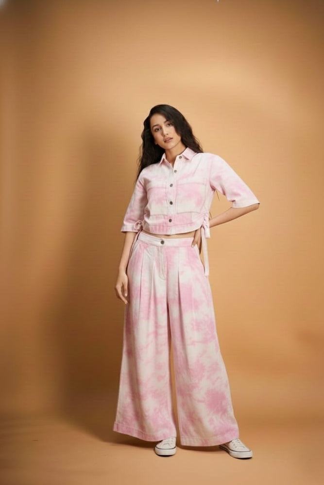 Blush Tie-Dye Denim Co-ord Set