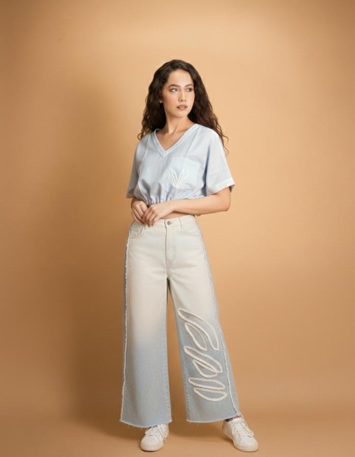 Mist Blue Chanderi Co-ord Set