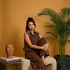Mocha Embroidered Poplin Co-ord Set