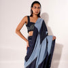 DENIM MAZE SAREE BLUE