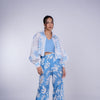 FOLIAGE SHIRT AND PANTS (BLUE,WHITE)